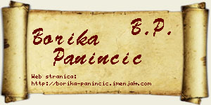 Borika Paninčić vizit kartica